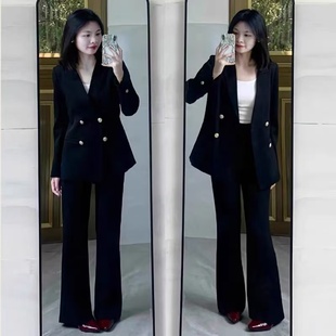 黑色西装外套女士高级感气质公务员面试职业正装大学生工作服套装