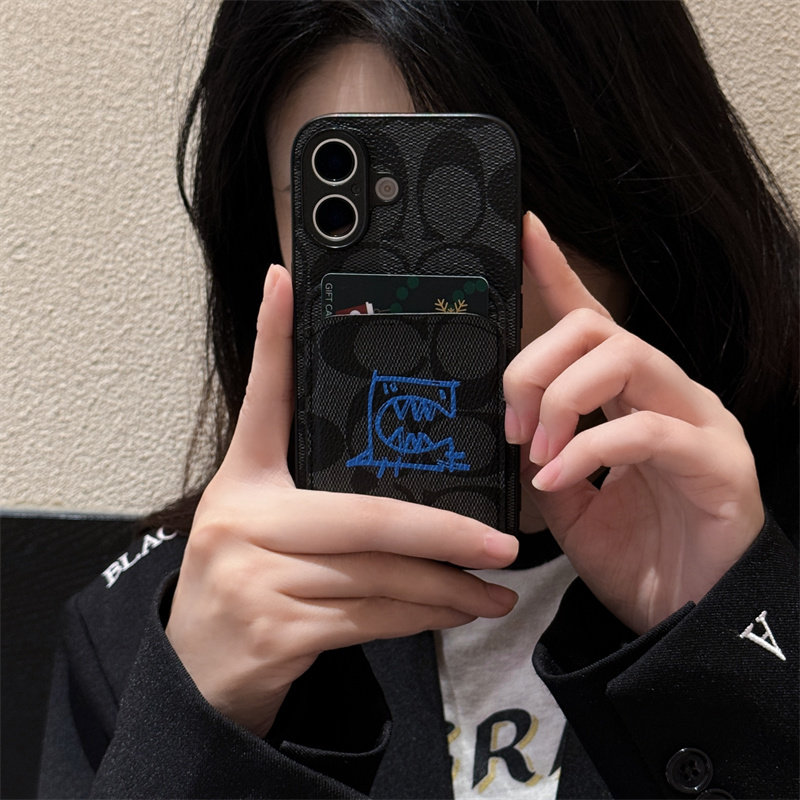 潮牌蔻驰iPhone17手机壳皮质卡包