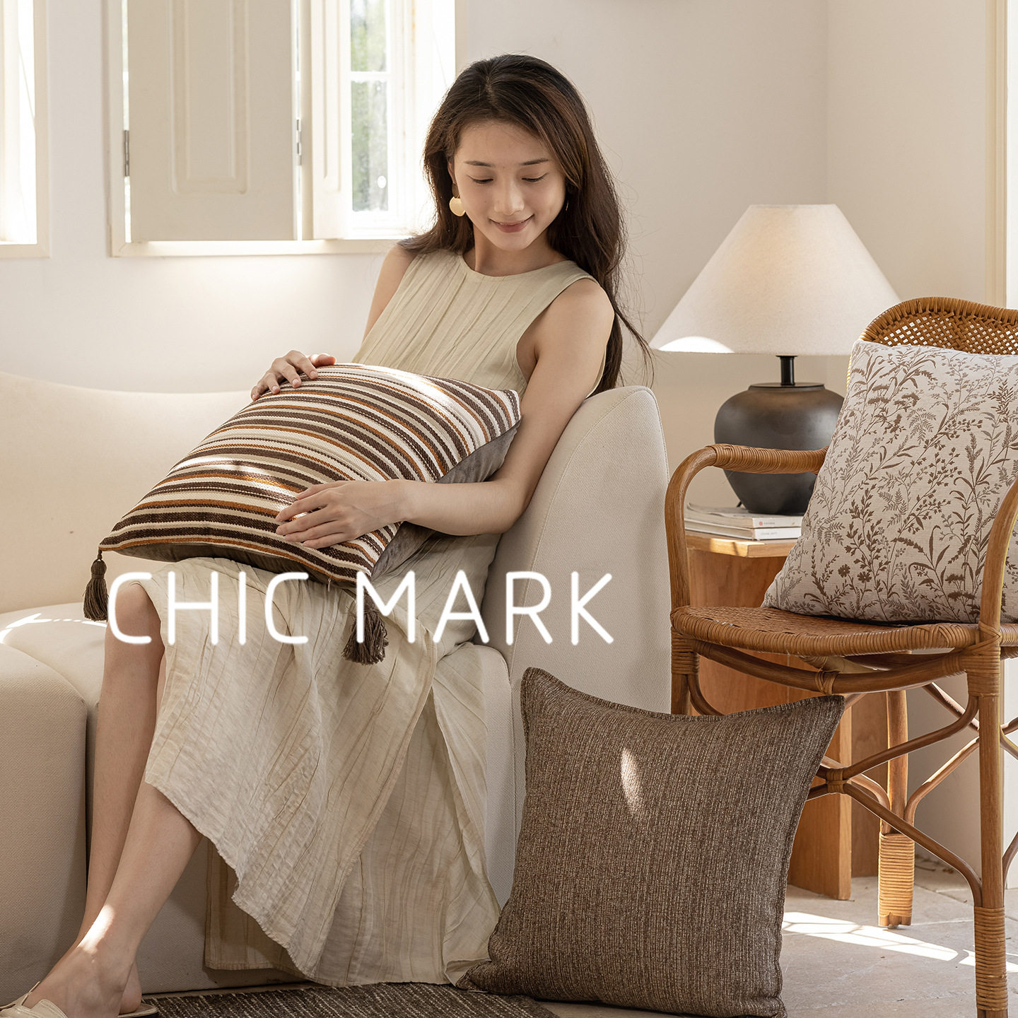 蔓臻 法式色织提花靠垫套家用沙发抱枕套靠枕套飘窗酒店客厅枕头