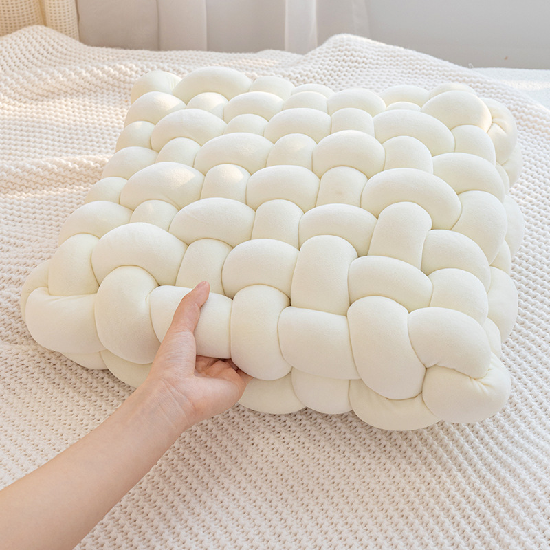 午睡枕头背卧室靠打结方形靠