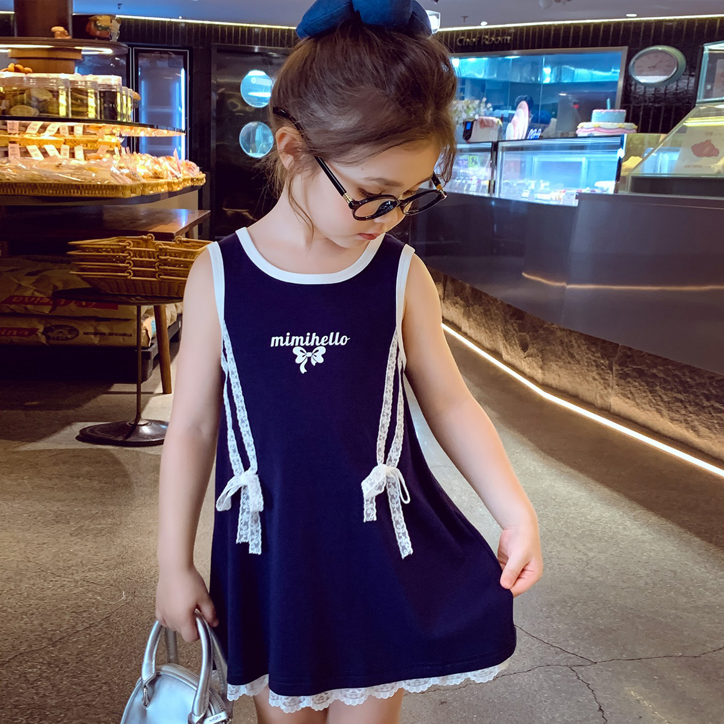 女童连衣裙棉质休闲背心裙2025新款女宝夏装T恤裙运动风儿童裙子