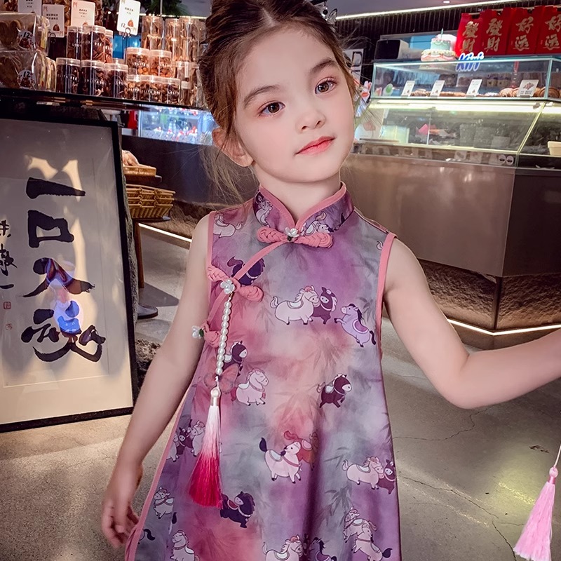 国风小女孩高级感背心公主裙子