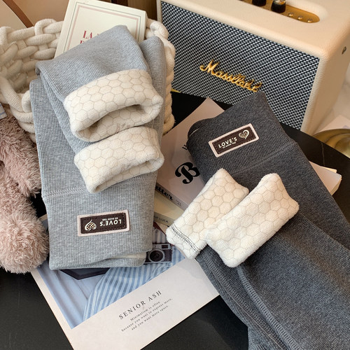 女童韩版弹力外穿加绒打底裤