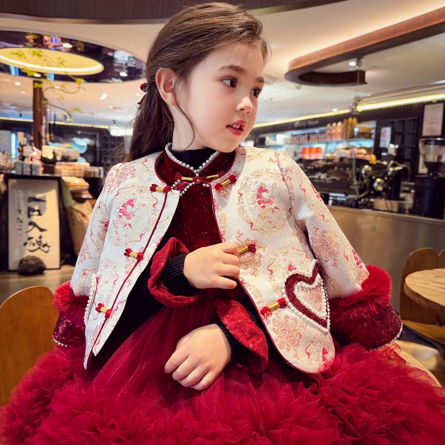 女童国风外套冬装2025新款儿童新中式织锦提花唐装上衣夹棉拜年服,童装/婴儿装/亲子装,唐装,淘宝优惠券,粉丝福利购,淘宝优惠卷