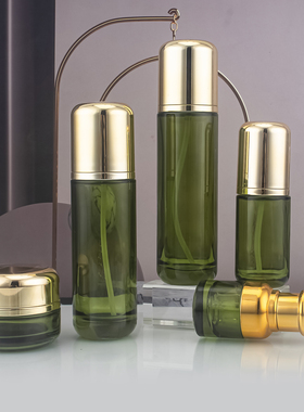 玻璃瓶透绿色100ml容器40ml泵头瓶30克膏霜瓶化妆品护肤品包装瓶