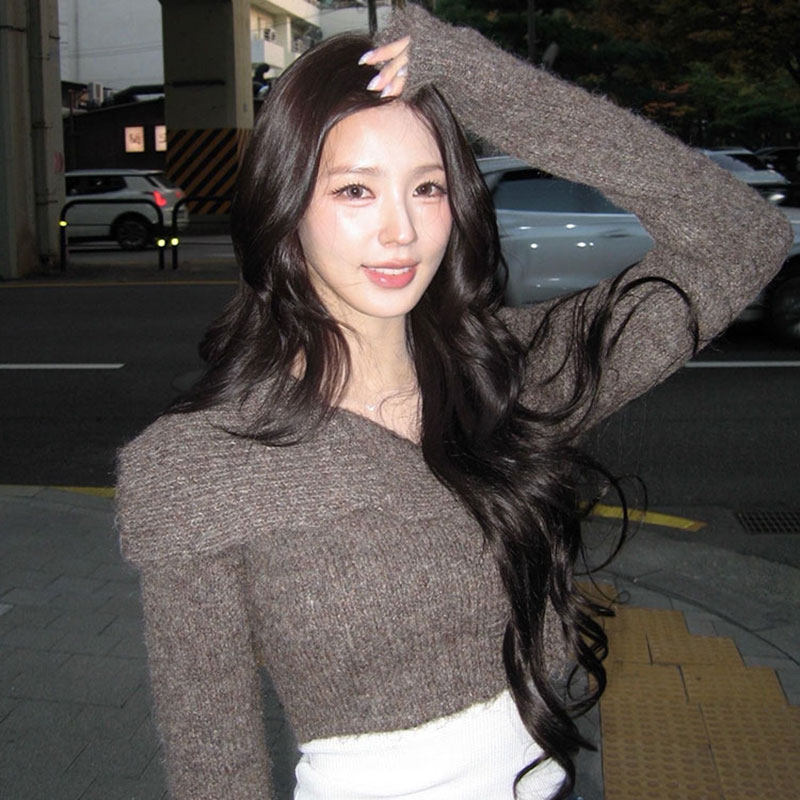 赵美延同款韩国threeti*不规则领口针织开衫女辣妹短款修身外套,女装/女士精品,毛针织衫,淘宝优惠券,粉丝福利购,淘宝优惠卷