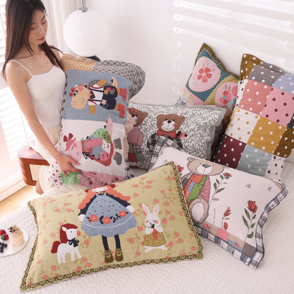 纯棉纱布枕套全棉卡通