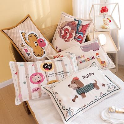 纯棉纱布加厚宝宝枕头套儿童枕套