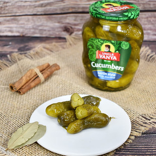 瓦尼亚老爹俄罗斯国家馆进口手指迷你酸黄瓜柏林风味680g
