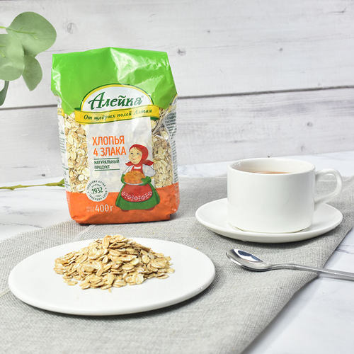 俄罗斯进口风味黑燕麦片即食早餐