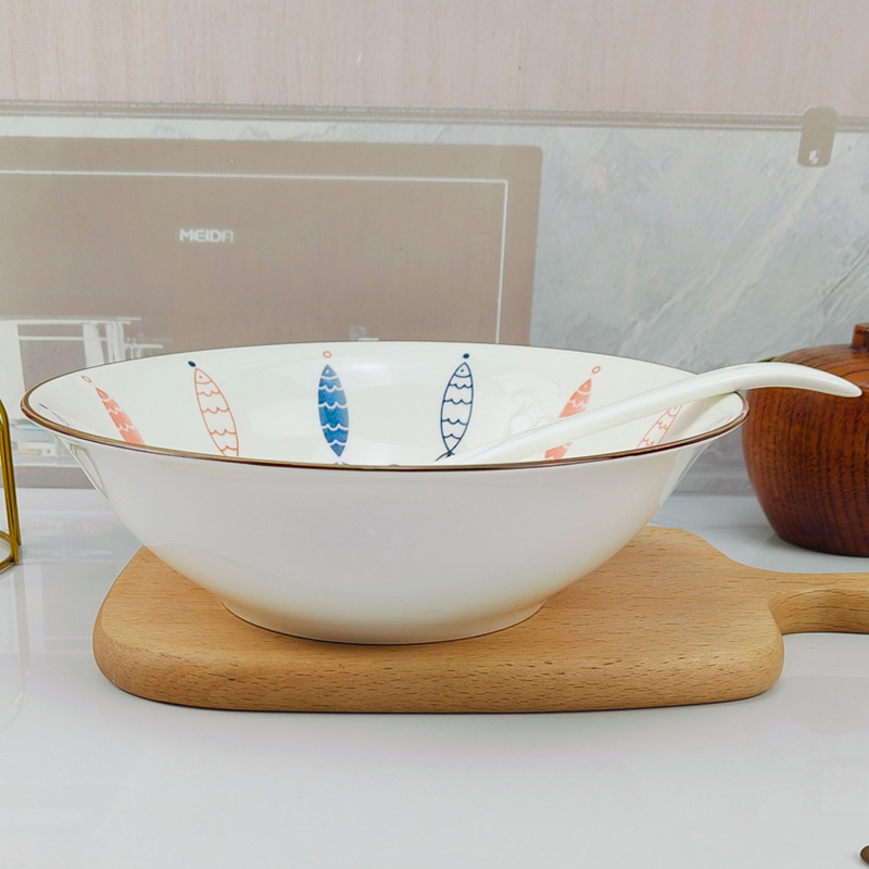 汤面碗家用2025新款陶瓷8寸老式斗碗汤碗釉下彩餐具吃面条碗拉面