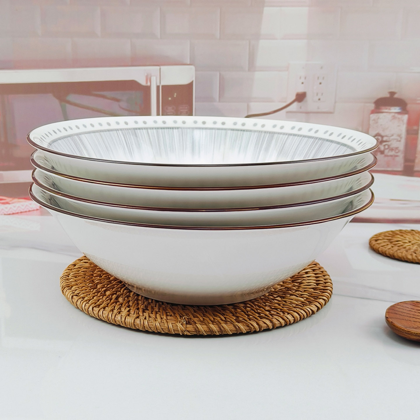 面碗家用2025新款8寸釉下彩景德镇陶瓷汤面碗拉面吃面条专用大碗