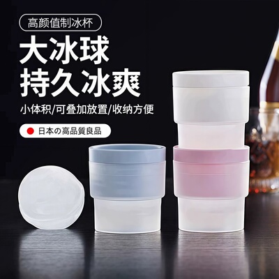 冰球模具冰块制冰杯冰盒威士忌冰冻大圆冰球球形神器储存盒硅