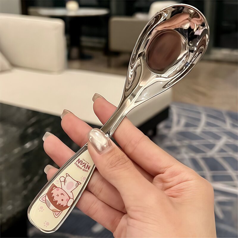 个人专用小勺子家用精致不锈钢勺子汤勺宝宝勺子小孩吃饭勺子