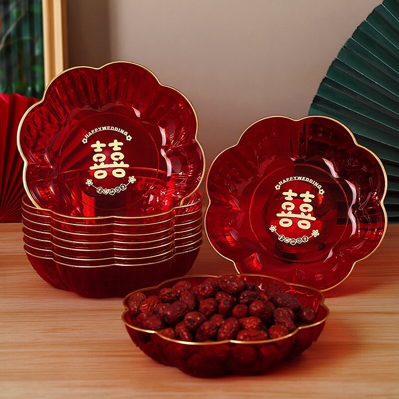 果盘结婚喜糖盘子高档轻奢水果盘客厅茶几零食干果盘家用乔迁过年