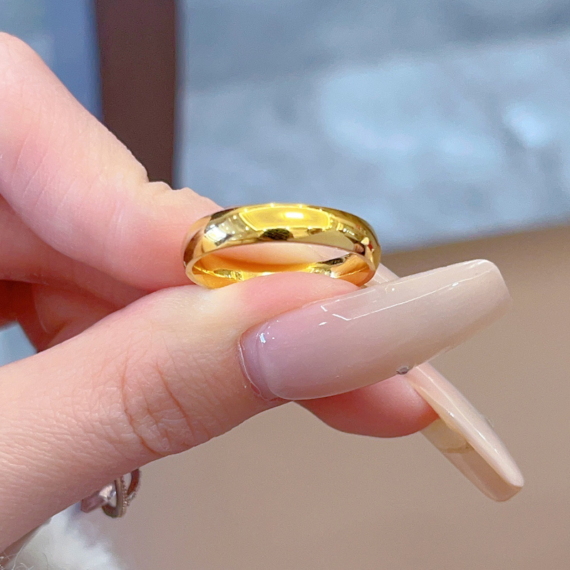 光面素圈4mm泥鳅背戒指女男士