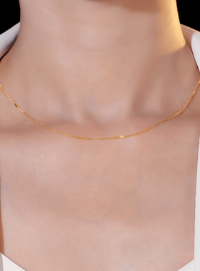 不掉色百搭洗澡无吊坠项链钛钢