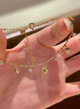 爱心闪钻流苏小众设计ins手饰品