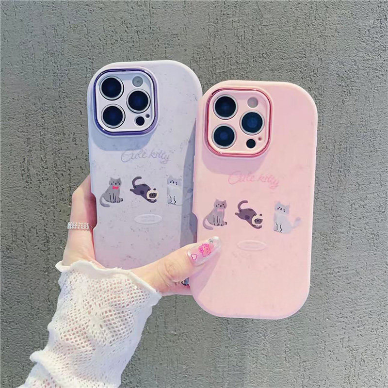 三只小猫适用苹果16Plus手机壳iPhone17promax可爱vivos30小米15全包opporeno14华为Pura80红米K70荣耀magic7