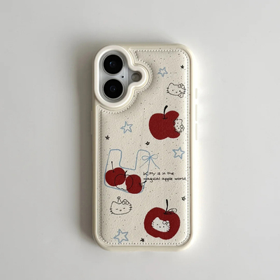 少女卡通可爱苹果小猫适用苹果17promax手机壳iphone17新款16女15皮纹16promax全包13保护套14手机套12防摔11