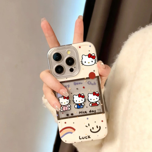 笑脸kt猫适用苹果17promax高透透明手机壳iPhone16pro/14plus/13/12/11/华为P70vivo小米15/14oppo防摔保护套