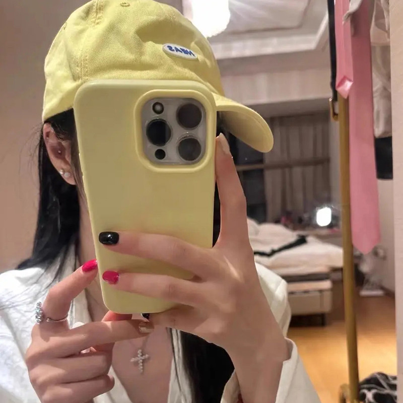 奶黄色ip17新款苹果15promax手机壳硅胶适用iPhone16pro纯色情侣款12百搭男女13全包防摔保护套14plus个性ins