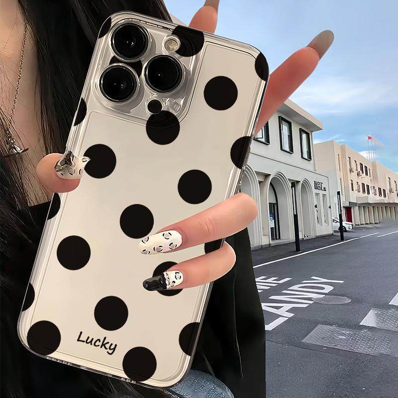 赵露思同款波点适用iphone16promax手机壳苹果13透明14华为mate70pro时尚vivox200小米15防摔oppo软套红米k80