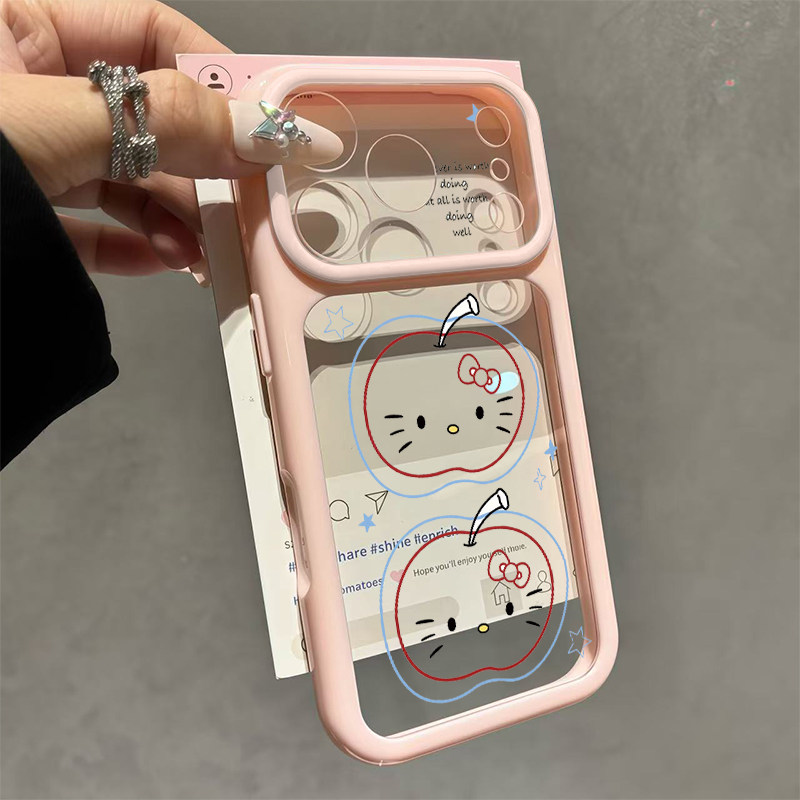 线条苹果猫咪适用于苹果18promax手机壳可放卡片DIY大视窗iPhone17promax拍立得16照片15新款14全包保护套13
