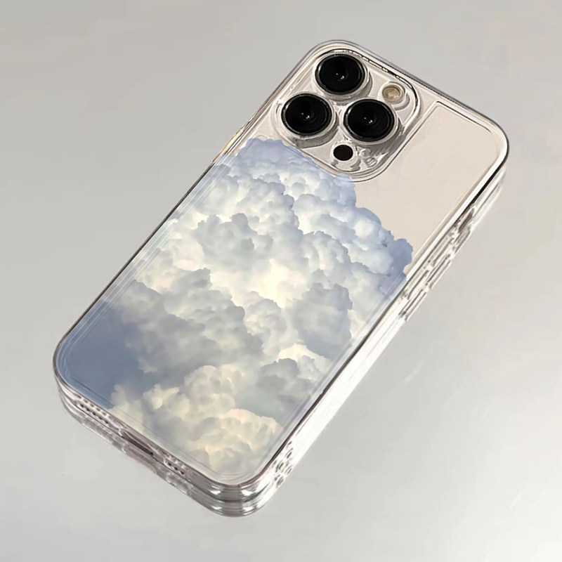 朵朵小白云适用苹果15/14promax华为小米vivooppo荣耀红米手机壳iPhone13防摔12简约小清新11太空壳xsmax软xs