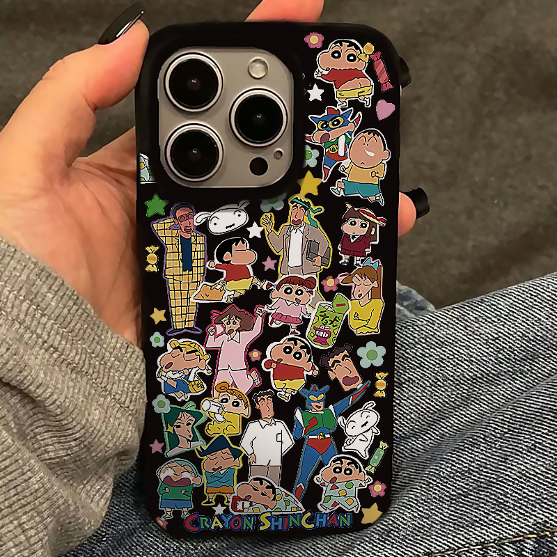 小新家族总动员适用iphone15promax手机壳14pro苹果13大孔硅胶12软套11情侣16男女max新款卡通xr日系趣味plus