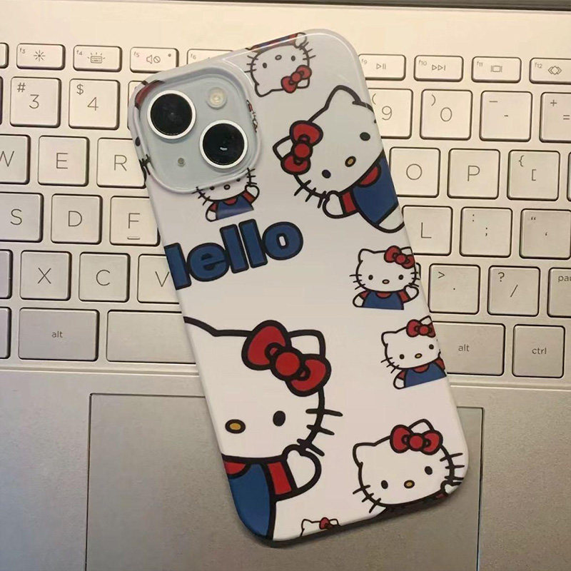 蓝色Hellokitty凯蒂猫适用iPhone16promax小众苹果15果冻手机壳14日韩ins风13卡通可爱12网红爆款11潮流xsmax