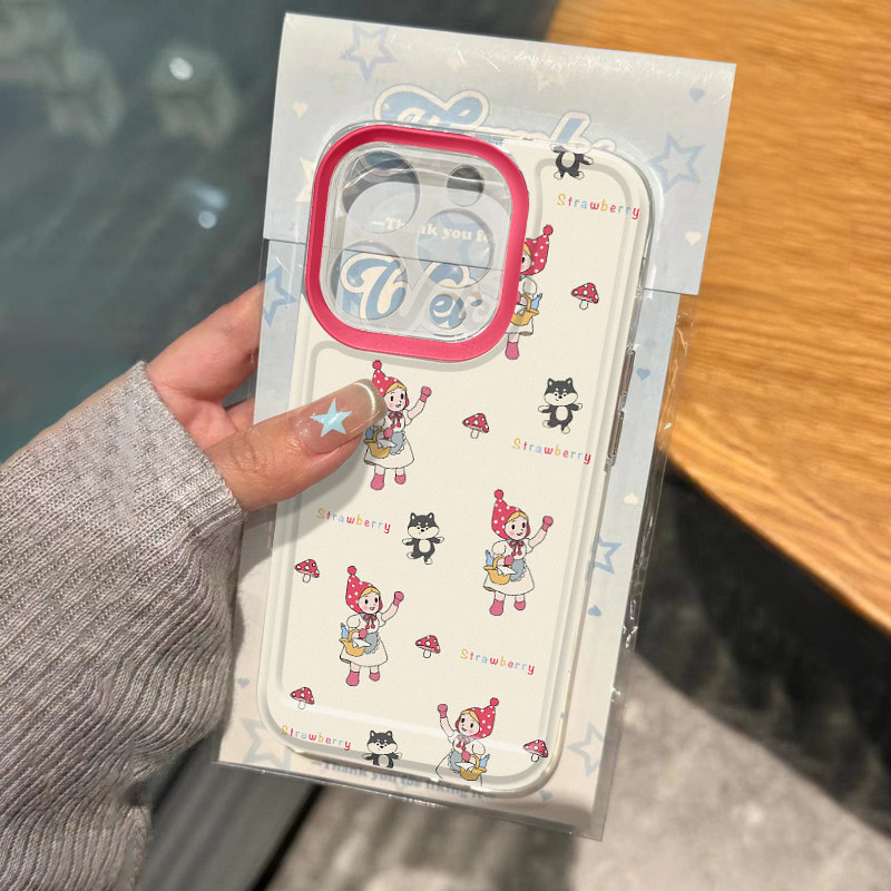 ins日韩小红帽女孩适用苹果15/14pro手机壳华为Pura70卡通mate60iPhone13promax动漫OPPO小米vivos18保护套xr
