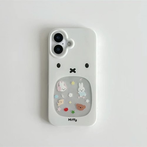 软萌可爱米菲兔表情适用苹果16手机壳iPhone17air新款opporeno14小米15华为Pura80vivox200红米K70荣耀Magic7