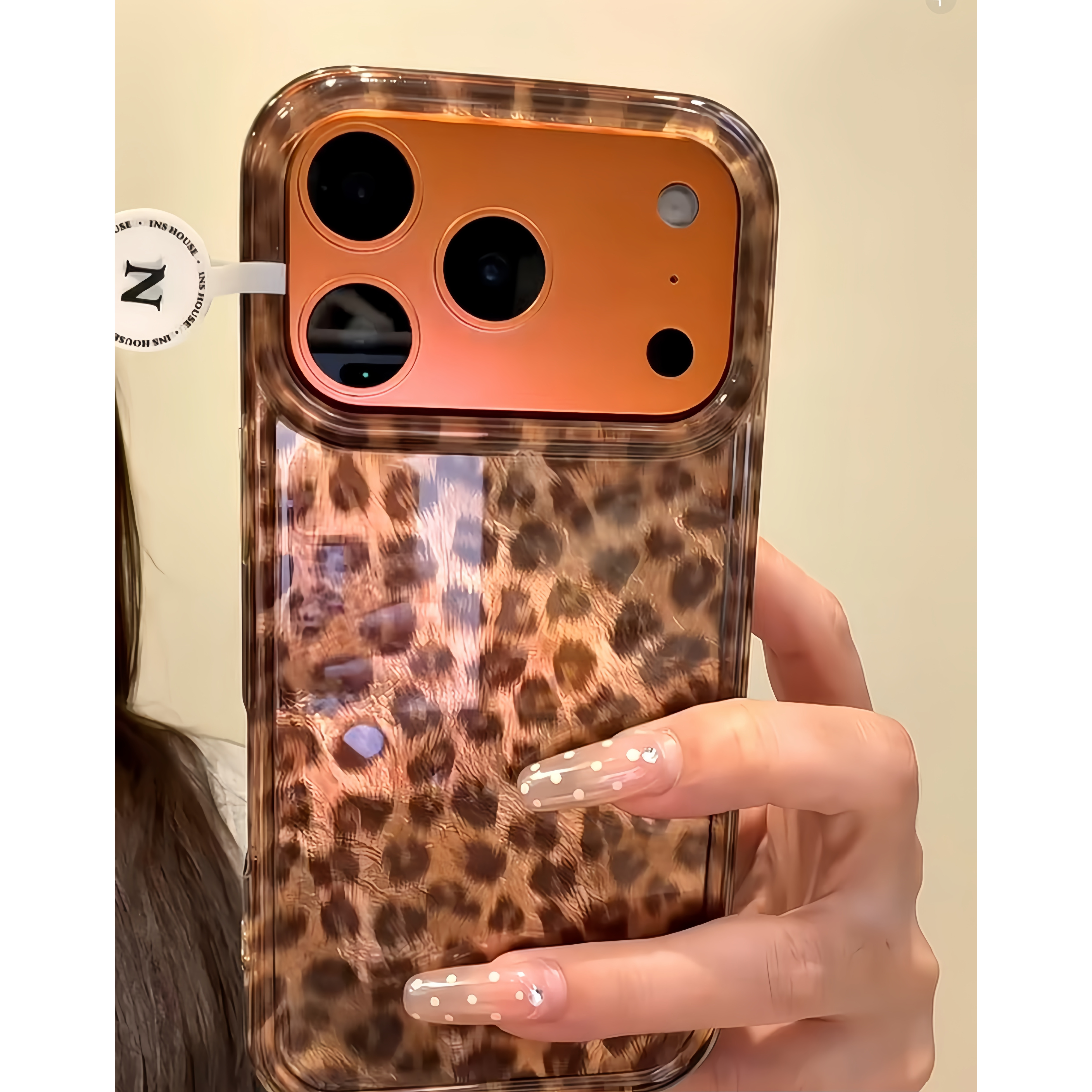 韩风ins辣妹金色豹纹适用苹果17promax冰川手机壳iPhone16/15/14/13高级感12/11华为P70vivo小米15oppo保护套