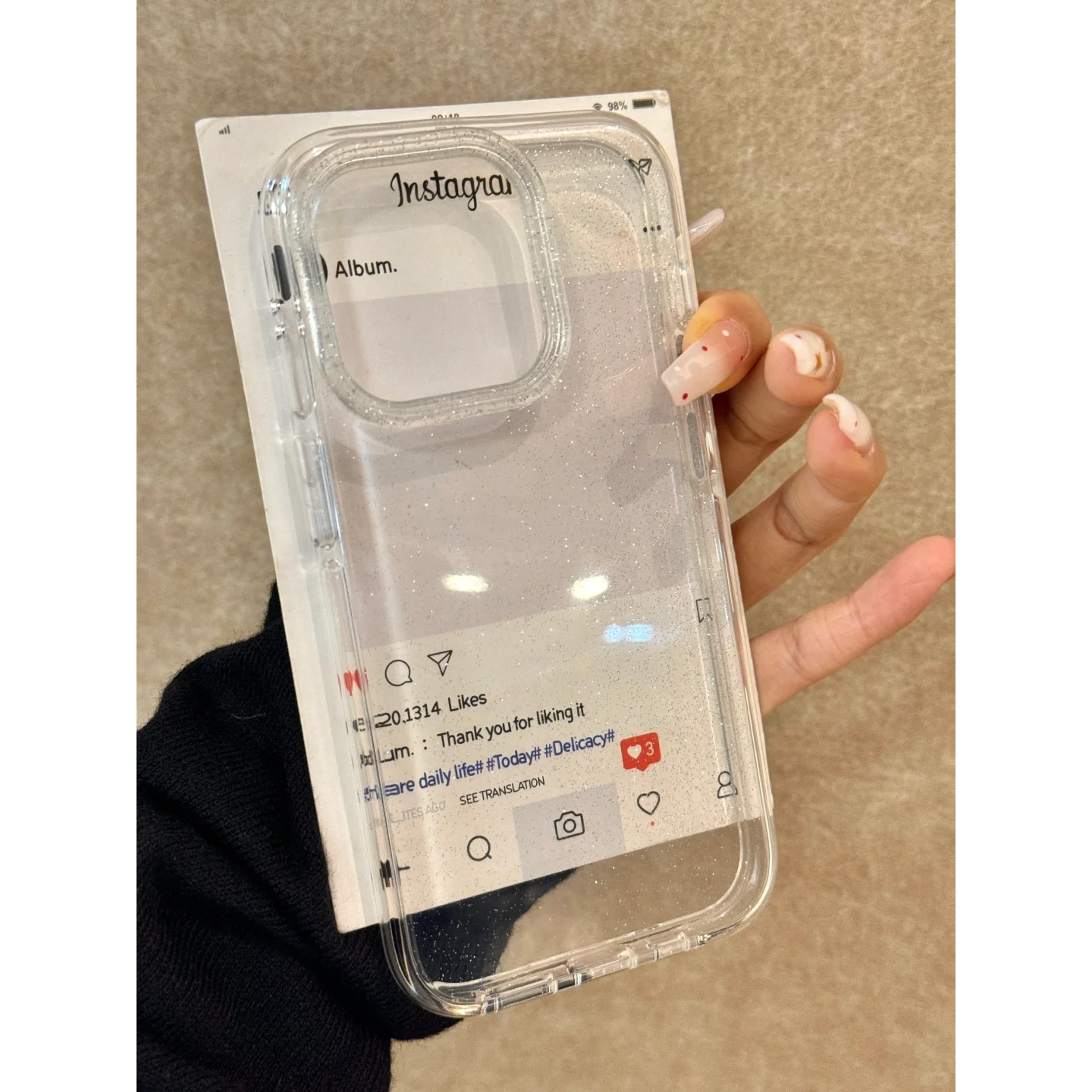 精致高颜值透明闪粉适用于苹果16pro手机壳全包iphone16promax新款防摔硅胶15plus气质女神14/13pm男女保护套