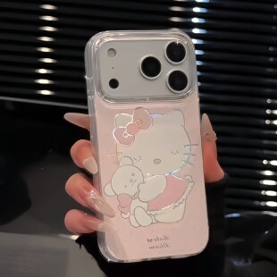 波点kitty贴贴熊适用苹果17pro手机壳iPhone16羽纱imd卡通华为p80可爱vivo荣耀400小众防摔oppo保护套小米15