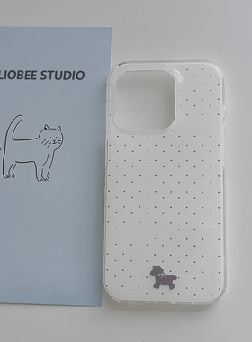 简约白色波点小马适用苹果17promax手机壳iPhone16vivos30可爱oppofindx9小米14红米Note15华为Pura80荣耀400