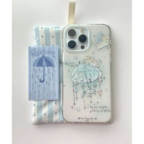 雨伞风铃小猫适用苹果16promax手机壳iPhone15双层imd女14/13Pro新款小米保护套vivo/oppo华为荣耀全包防摔11