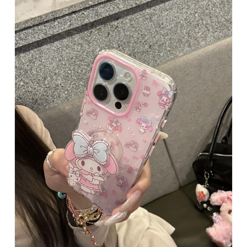 摇摇乐可爱美乐蒂适用苹果16promax手机壳iphone15新款mate60支架13防摔s19小米14华为p70软壳vivopporeno12