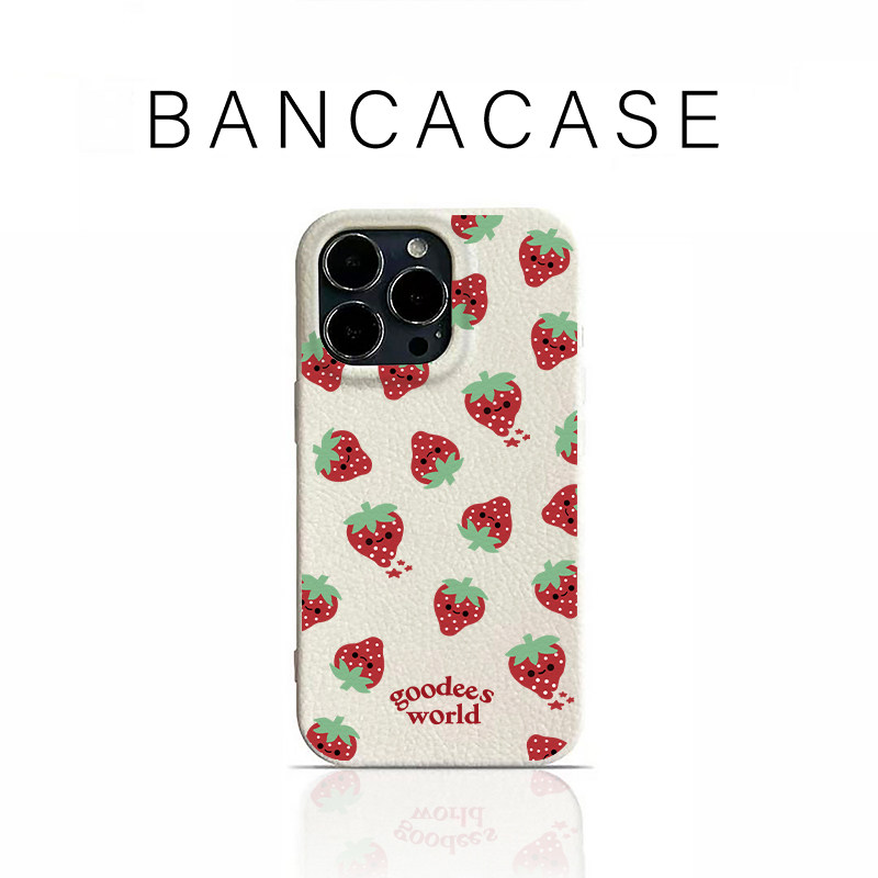 满屏草莓表情适用iPhone18PROMAX手机壳苹果17pro华为mate9080vivoS60多色PuraXView小米17高颜值皮纹Findx10