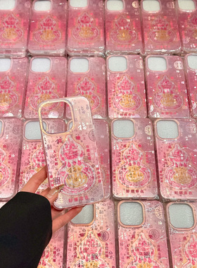 新中式粉底元宝葫芦百福图适用苹果16promax手机壳15iphone14保护套13中国风双层imd高级感小众喜庆新年创意