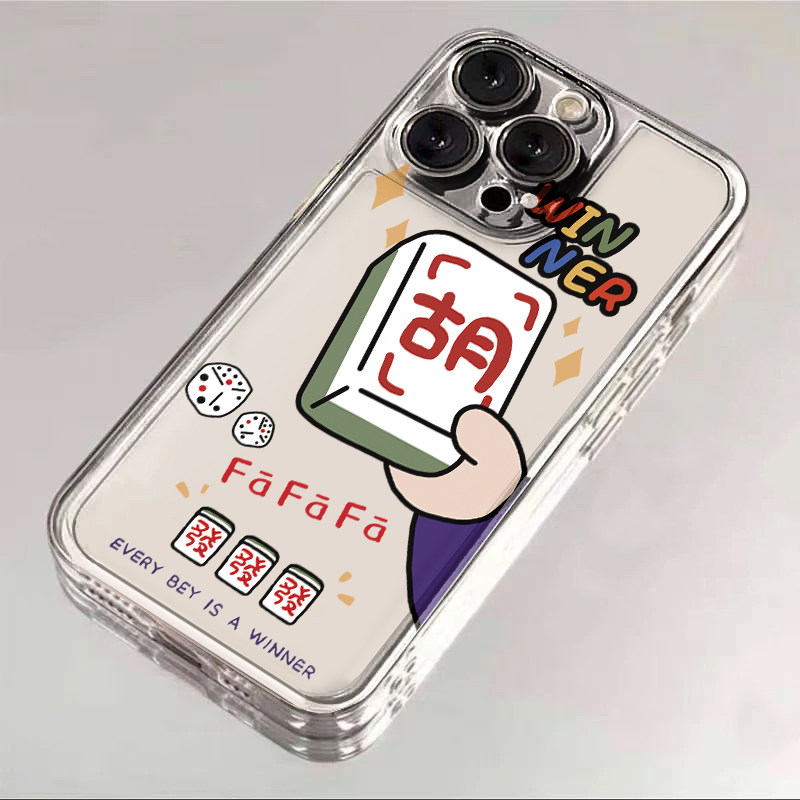 麻将胡牌发发发适用苹果17promax手机壳iPhone16pro小米15reno14华为Pura80pro保护套x200红米K80荣耀400全包
