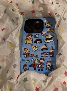 适用iPhone16苹果15promax手机壳华为pura70红米k80原田治蓝色vivoS30opporeno14华为mate70pro小米15荣耀400