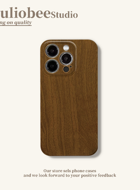 简约复古文艺风木纹适用iPhone16pro手机壳新款华为pura70高级感小米15苹果14promax红米k80小众xr光面菲林壳