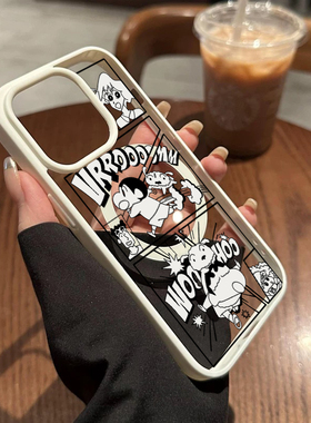 适用苹果16promax小新小白带磁吸苹果16promax/16无线充电iphone14plus可爱保护套创意趣味13pro女12pm个性男