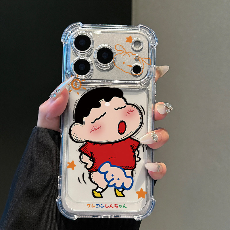 害羞小新大象适用新款iPhone18手机壳苹果17pro华为pura90mate80小米17荣耀600VIVO四角防摔OPPO16红米note15