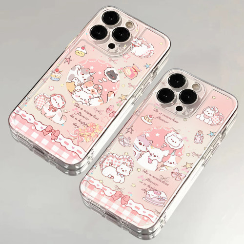 粉色哈基米修勾适用iphone16promax手机壳苹果13透明14华为mate70pro卡通vivox200s19小米15oppo软套红米k80