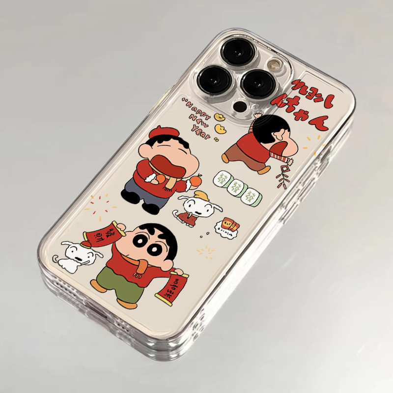 放炮小新适用iPhone16手机壳小米15元旦华为mate70苹果15新年荣耀90男女opporeno高级vivoS18红米k70手机外壳