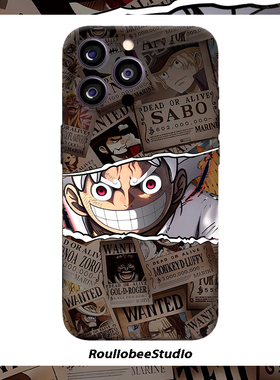 海贼王路飞悬赏令适用苹果17/16手机壳iPhone15/14PROMAX新款荣耀X60菲林华为NOVA13Pura80防摔S20小米RENO14