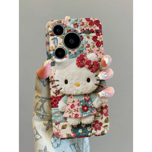 满屏花朵KT猫适用苹果华为vivo小米oppo红米荣耀一加iPhone17手机壳16promax菲林15可爱14新款13潮12女mate70